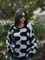 Bisiklet Yaka Jakarlı Kazak