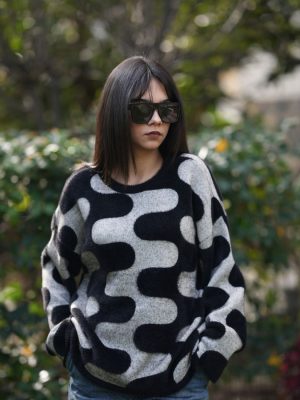 Bisiklet Yaka Jakarlı Kazak