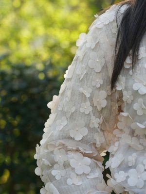 Çiçekli Tüllü Kazak