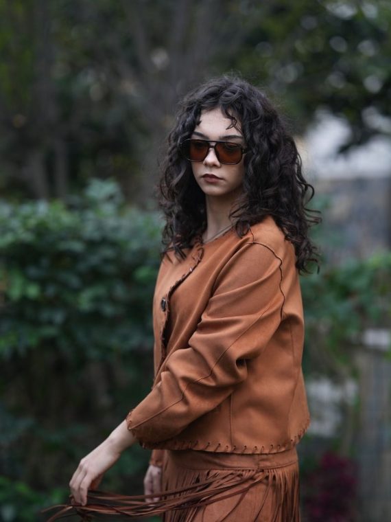 Çoban Dikişli Süet Ceket