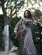 Ekose Detaylı Verev Kloş Etek