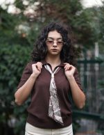 Fularlı Polo Yaka Kazak