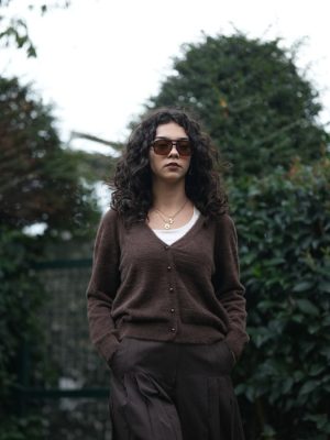 İnci Düğmeli Hırka