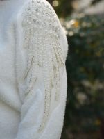 İtalyan Reglan Kolu Aplikeli Yumoş Kazak