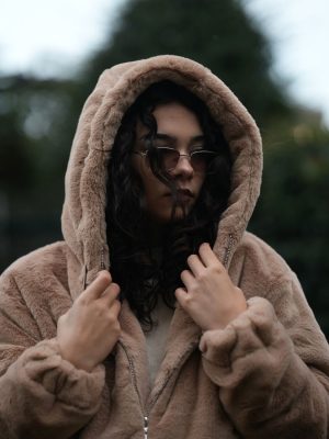 Kapüşonlu Peluş Mont (3)