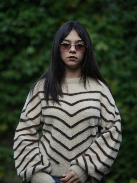 Verev Çizgili Yumoş Kazak