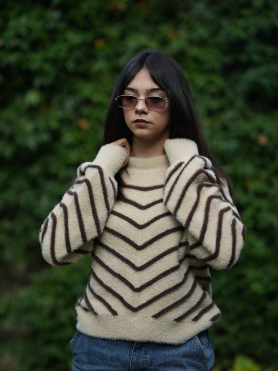 Verev Çizgili Yumoş Kazak