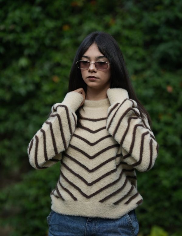 Verev Çizgili Yumoş Kazak