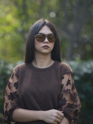 Kolları Çiçekli Tüllü Kazak