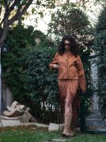 Uzun Saçaklı Süet Etek