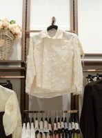 2 Boyutlu Çiçek Detaylı Gömlek