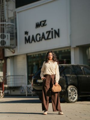 2 Boyutlu Çiçek Detaylı Gömlek-2