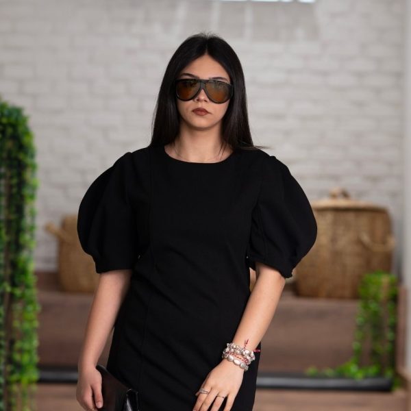 Balon Kol Oturan Elbise