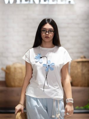 Çiçek Baskılı T-Shirt