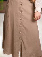 Önü Düğme Detaylı Etek