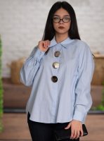 Önü Plaka Düğme Detaylı Gömlek