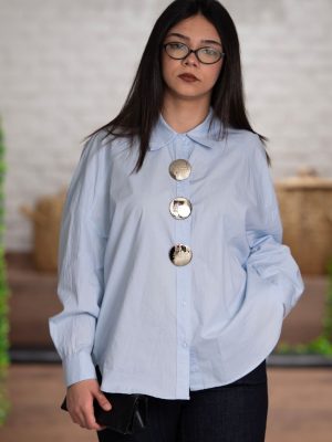 Önü Plaka Düğme Detaylı Gömlek