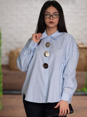 Önü Plaka Düğme Detaylı Gömlek