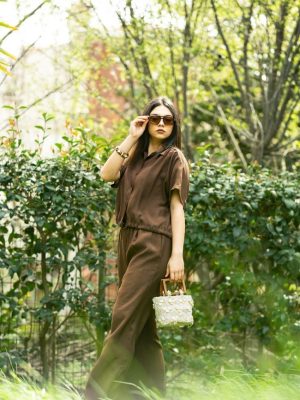 Önü Bağlamalı Kısa Kol Gömlek